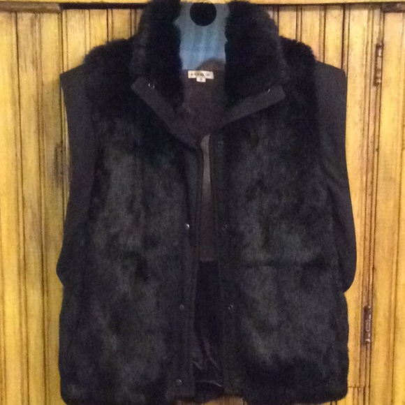 Vintage Black Rabbit Fur Jacket Or Vest - Picture 7 of 9